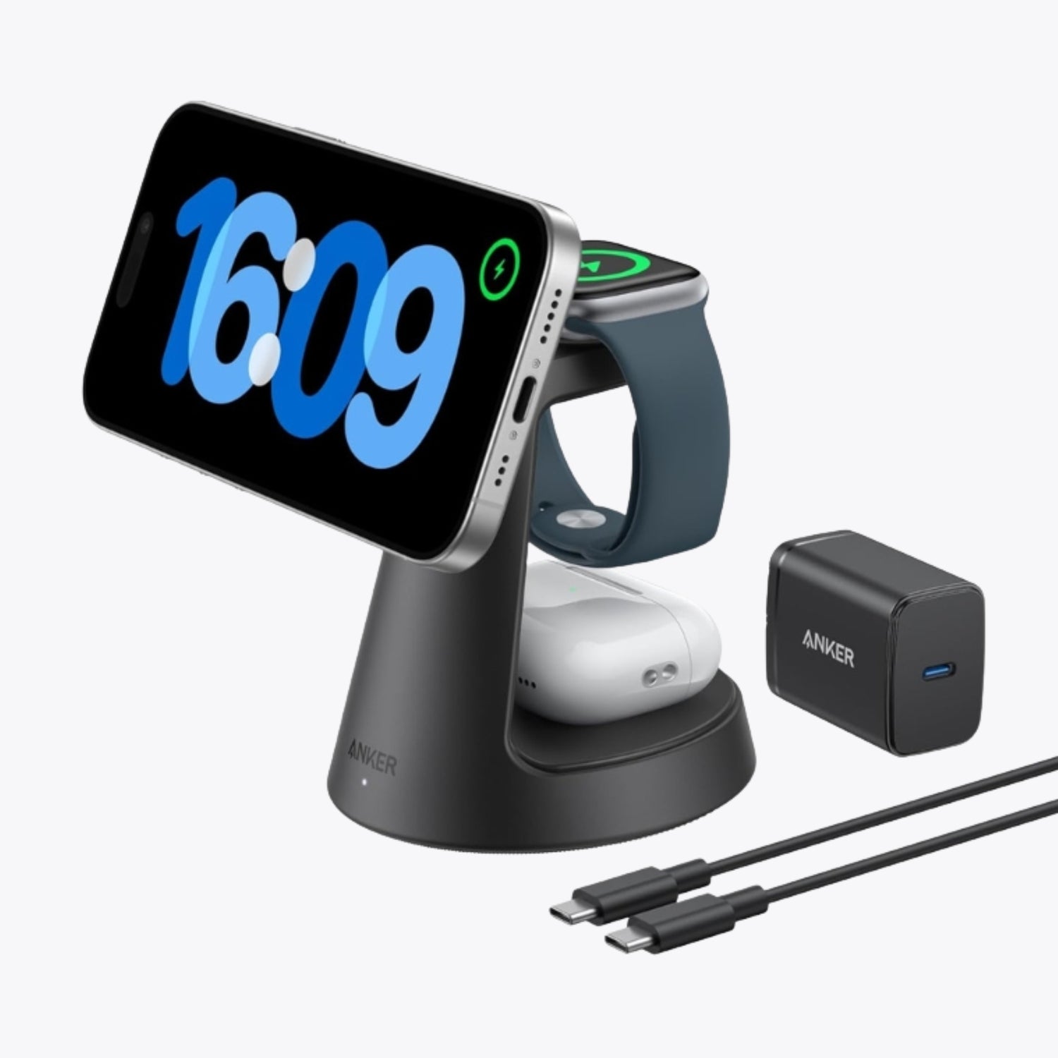 MagGo Wireless Charging Station (3-in-1, Dock Stand)