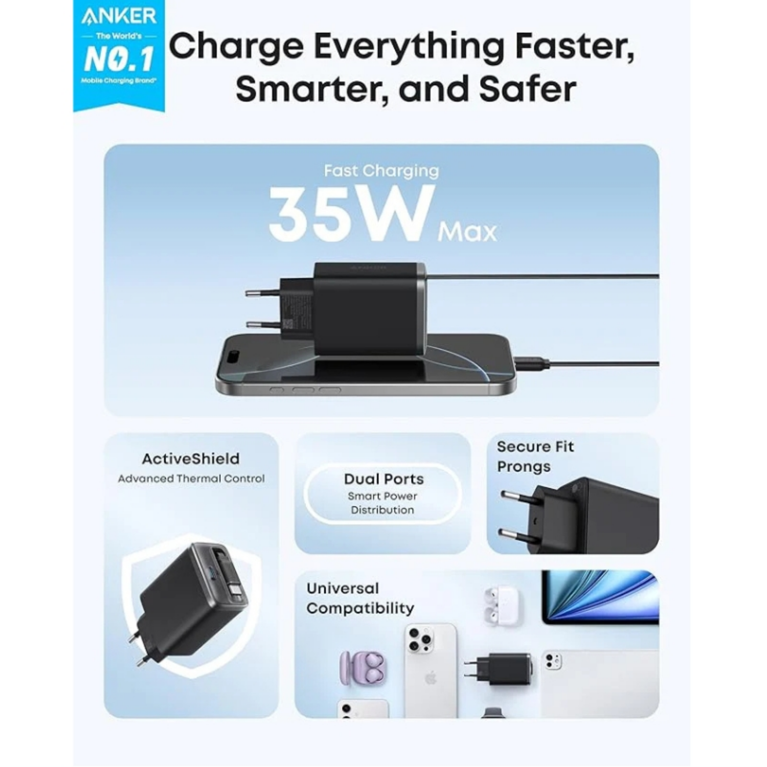Nano Charger (35W, Built-In Retractable USB-C Cable)