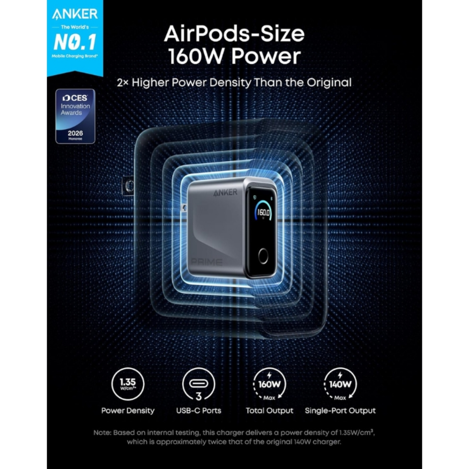 Anker Prime Charger (160W, 3 Ports)