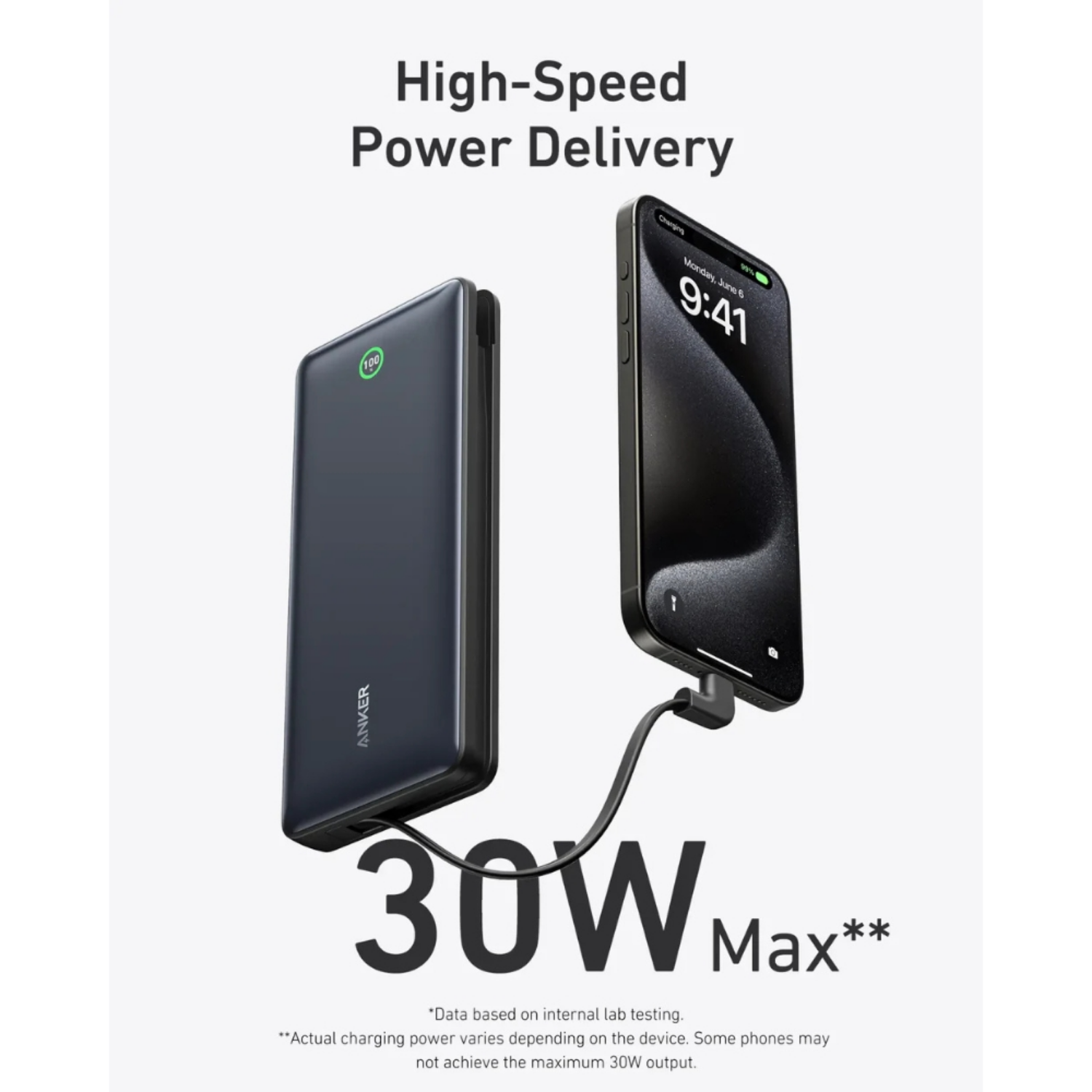 Nano Power Bank (20K, 30W, Built-In USB-C Cable)