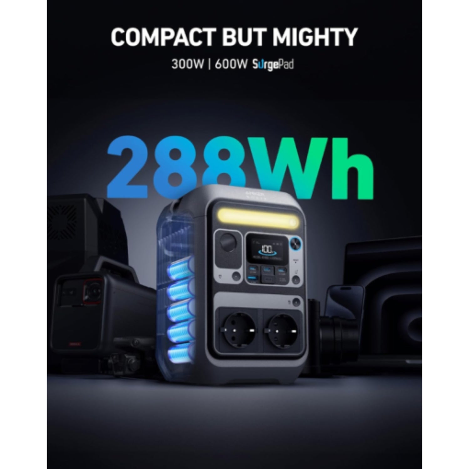 SOLIX C300 Portable Power Station – 288Wh | 300W