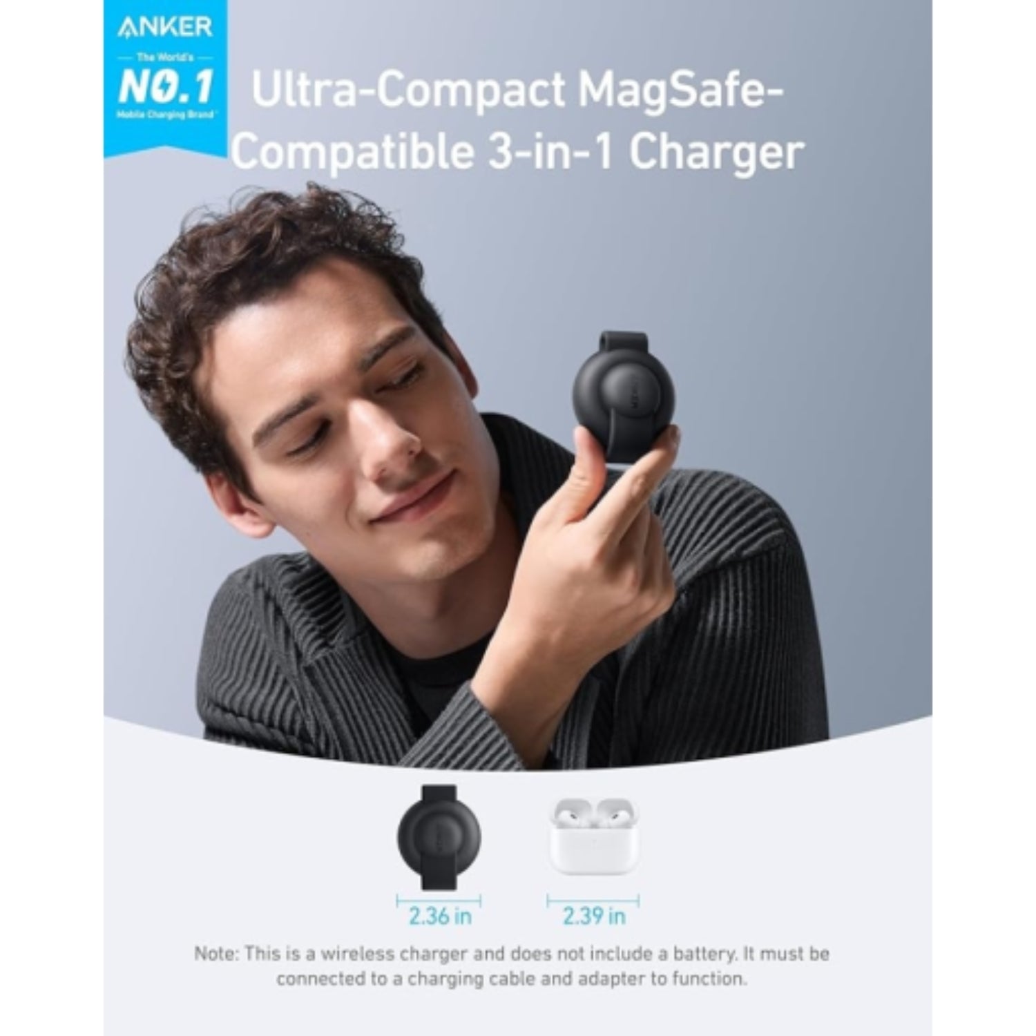 MagGo Wireless Charging Station (3-in-1, Foldable Pad)