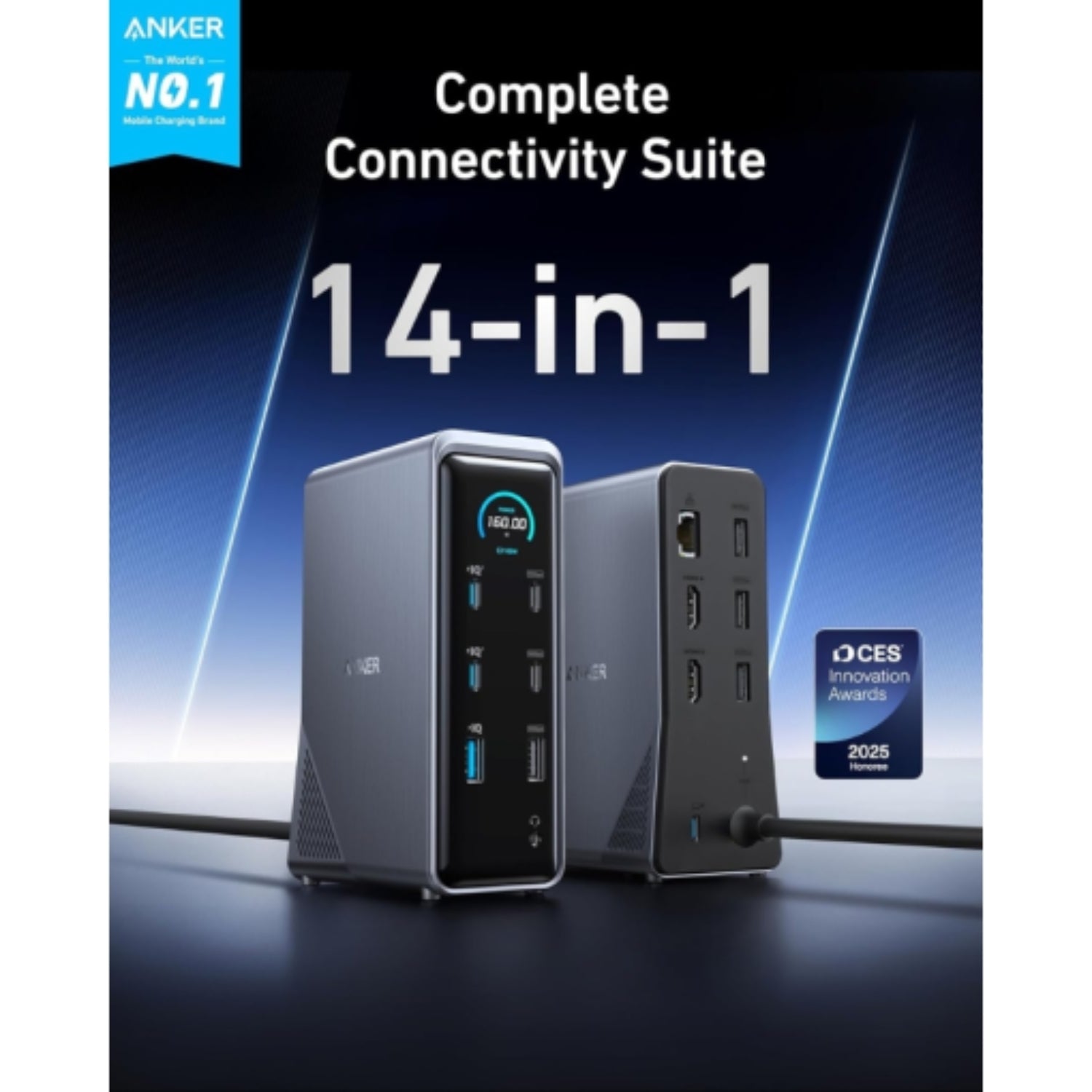 Prime Charging Docking Station (14-in-1, Dual Display, 160W)